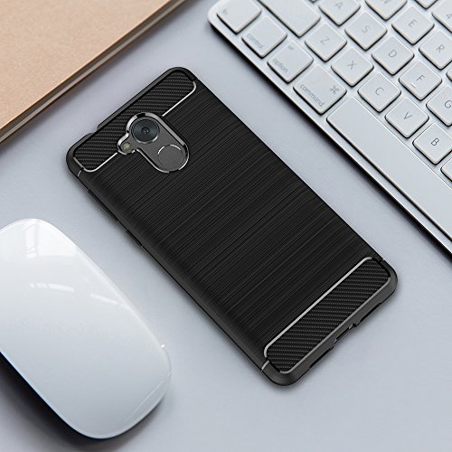 Funda Honor 6C  AICEK Negro Silicona Fundas para Huawei Honor 6C Carcasa Huawei Honor 6C Fibra de Carbono Funda Case  5 0 Pulgadas 