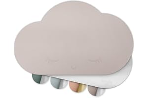 ‎SMØLA smøla Place Mat for Children - Cloud I Washable Place Mat Made of BPA-Free PU Leather I Placemat Table Mat for Toddlers & Babies I 2 Colours (Mist Purple/Silver)