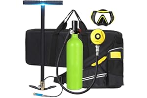 XSGDMN Bombole da immersione Mini Bombola da Sub, Bombola da Ossigeno Portatile da 1 Litri Bombola di Ossigeno Respiratore Subacqueo Bombola da Sub Bombola per Snorkeling con Adattatore per Immersione