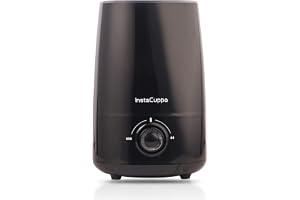 InstaCuppa Ultrasonic Cool Mist Humidifier for Room, Effective Cold & Cough Relief with Moisture Control, Separate Aroma Oil Diffuser Container, Ceramic Balls Water & Cotton Mesh Air Filters, 4 Liter