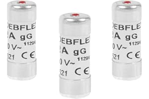 DEBFLEX Fusible électronique - Fusible céramique - Fusible avec voyant - Fusible 10A - Sachet De 3 Fusibles Avec Voyant 10,3X25,8 10 Ampères - Deblex 715386