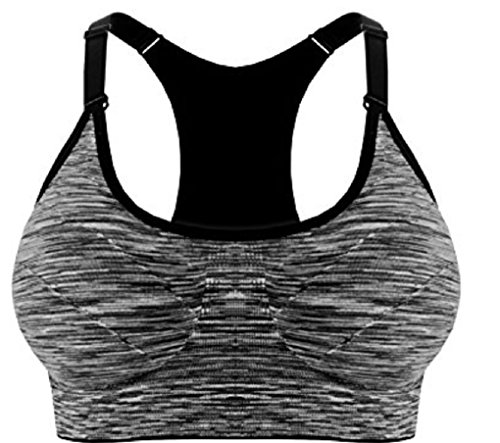 ILOVEDIY Sujetador Deportivo Con Relleno Push up para Yoga Correr Fitness (L, Gris)