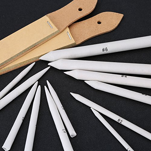 eBoot 12 Stück Mischen Papierwischer Set mit 2 Stück Schleifpapier Bleistife Spitzer für Student Skizze Zeichnen - 5