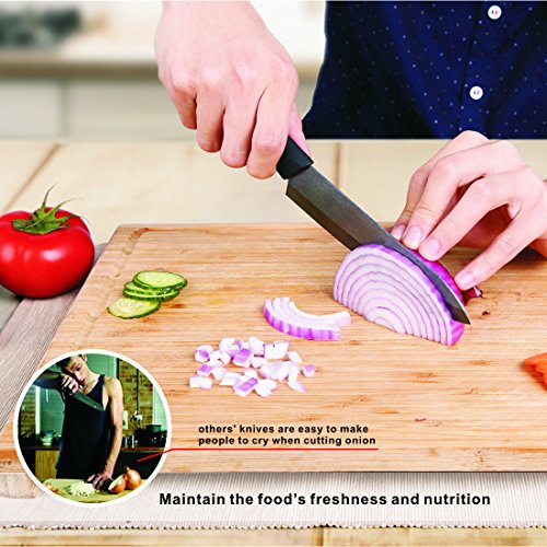 Aicok Keramikmesser 15 CM Küchenmesser Chefmesser mit der Professionellen Schwarzen Klinge - 3