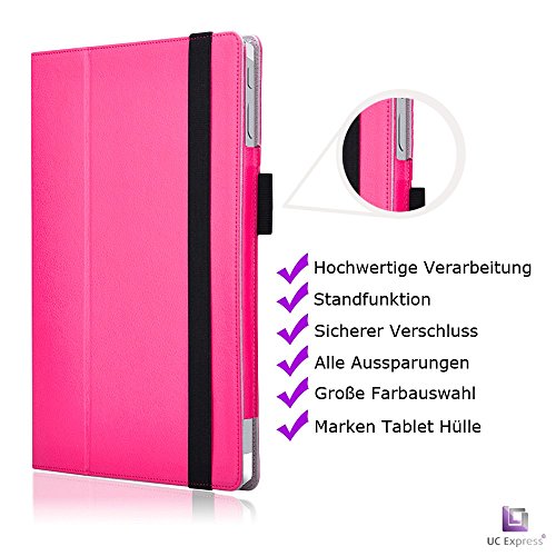 Tasche für Microsoft Surface 3 mit praktischer Stand Funktion aus robustem Kunstleder kombiniert Schutz und Design für Ihr Microsoft Surface 3 Hülle Cover Case Pink von UC Express® - 8