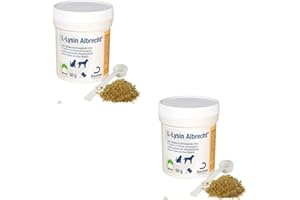 Dechra L-Lysin Albrecht für Hunde & Katzen zur Unterstützung der Augenfunktion - Doppelpack - 2 x 50g