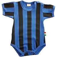 Zigozago - BODY a RIGHE NERO e AZZURRO