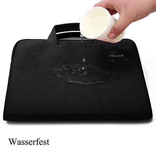 BRINCH leicht universal Gewebe wasserdichtes Anti-reißen Laptop Schutzhülle Aktentasche Handtasche/ Laptop Messenger Bag, Ultra Schutz mit weichem Schaum für 15 – 15,6 Zoll Laptop / Macbook / Notebook / Tablet / Ultrabook Computers(Apple / Acer / Asus / Dell / Fujitsu / Lenovo / HP / Samsung ) mit Fronttasche, zwei Rückentaschen & Griffe und Zubehör Tasche,Schwarz - 6