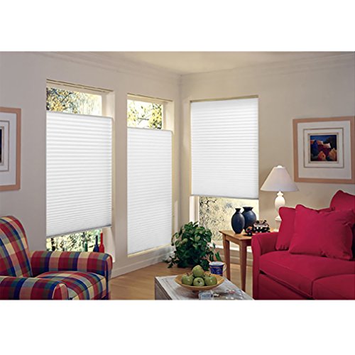 SHINY HOME® 80 x 130cm Easyfix Faltrollo Jalousien Plissee mit Klemmträger ohne Bohren Blickdicht Vorhang Sonnenschutzrollo Fensterrollo Gardinen – Beige - 8