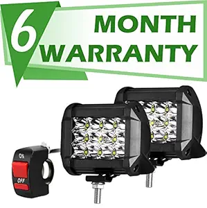 OtoRoys 12 LED Fog Light/Work Light Bar Spot Beam Off Road Driving Lamp Cree Universal Fitting for All Bikes and Cars (With Switch, 36W) (Set of 2 )
