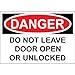 Produktbild Tin Sign Fashion Danger Do Not Leave Door Open Or Unlocked Metal Aluminum Sign Wall Plaque for Indoor Outdoor 7.8x11.8 Inch