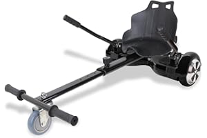 IROLLERS Black HoverKart Black Hover Kart Attachment Fits All Hoverboards Swegways .6.5”, 8", 10" Adjustable Hoverboard seat go Kart for Kids Hoverboard Compatible Sleek Cool