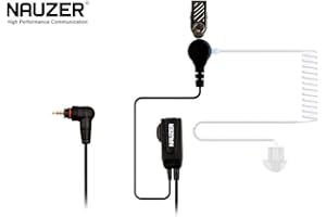 NAUZER Pin 39-M9 Micro-oreillette tubulaire professionnelle avec PTT spécial pour environnements bruyants, usage militaire, sécurité ou industriel pour Motorola : SL1600, SL4000, SL7550, SL1K, etc