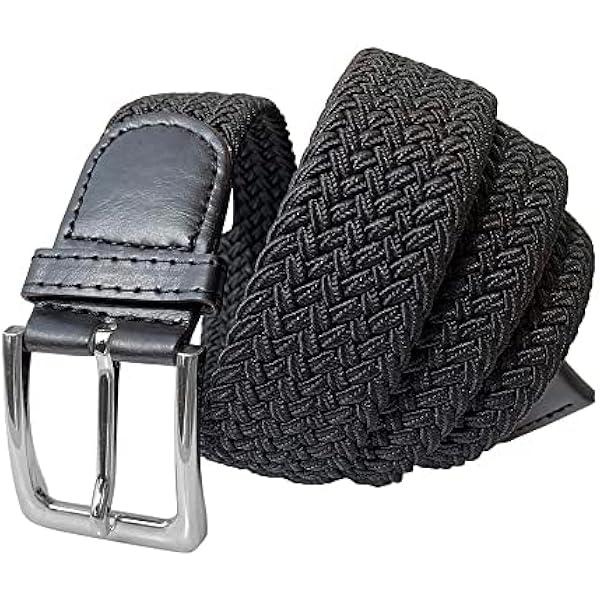 Utensilsto 2 Piezas De Cinturón Elástico Para Hombre, Cinturón Elástico Para Hombre De Tela Elástica Cinturón Trenzado Cinturón Tejido Para Hombre Y Mujer, Negro, Marrón., Talla única