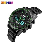 Easy Go Shopping Mode Uhr Elektronische Uhr Männliche multifunktions Große Zifferblatt Wasserdichte Student Sportuhr Männer Doppelanzeige (Color : 1)