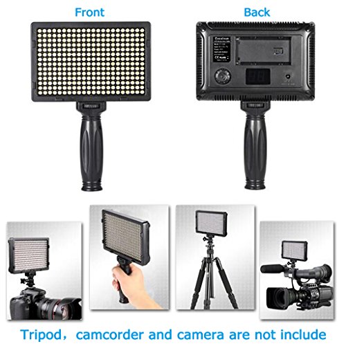 Excelvan PT-308S Lampe Vid  o LED Ultra-Mince 308PCS LEDS 5600K 2400LM   clairage Photo Portable Dimmable  pour Canon Nikon Pentax JVC DSLR Cam  scope DV