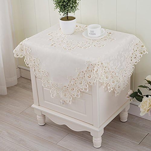 Lace tablecloth/ bedside table cover/ TV cover towel/ refrigerator/European-style white table cloth/ table cloth/fabrics /Microwave scarf-B 60x60cm(24x24inch)