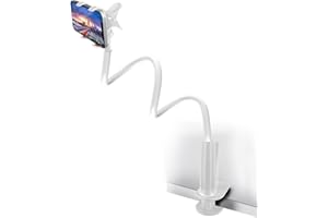 Filltown Handy Halterung für Bett, 360 Handyhalterung Bett, Verstellbare Klammer für Smartphones, Flexible Stabiler Schwanenhals Handyhalter Langer Arm zum Fotografieren, Lesen, Videoanrufen, Weiß
