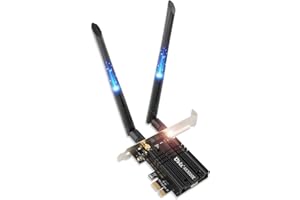 ‎UBIT Ubit WiFi 6 AX3000E PCIE WLAN Karte, Max 2974Mbit/s, Tri-Band (6G/5G/2.4G), BT 5.2, OFDMA, MU-MIMO, Ultra-Niedrige Latenz, WIN10/11,64bit