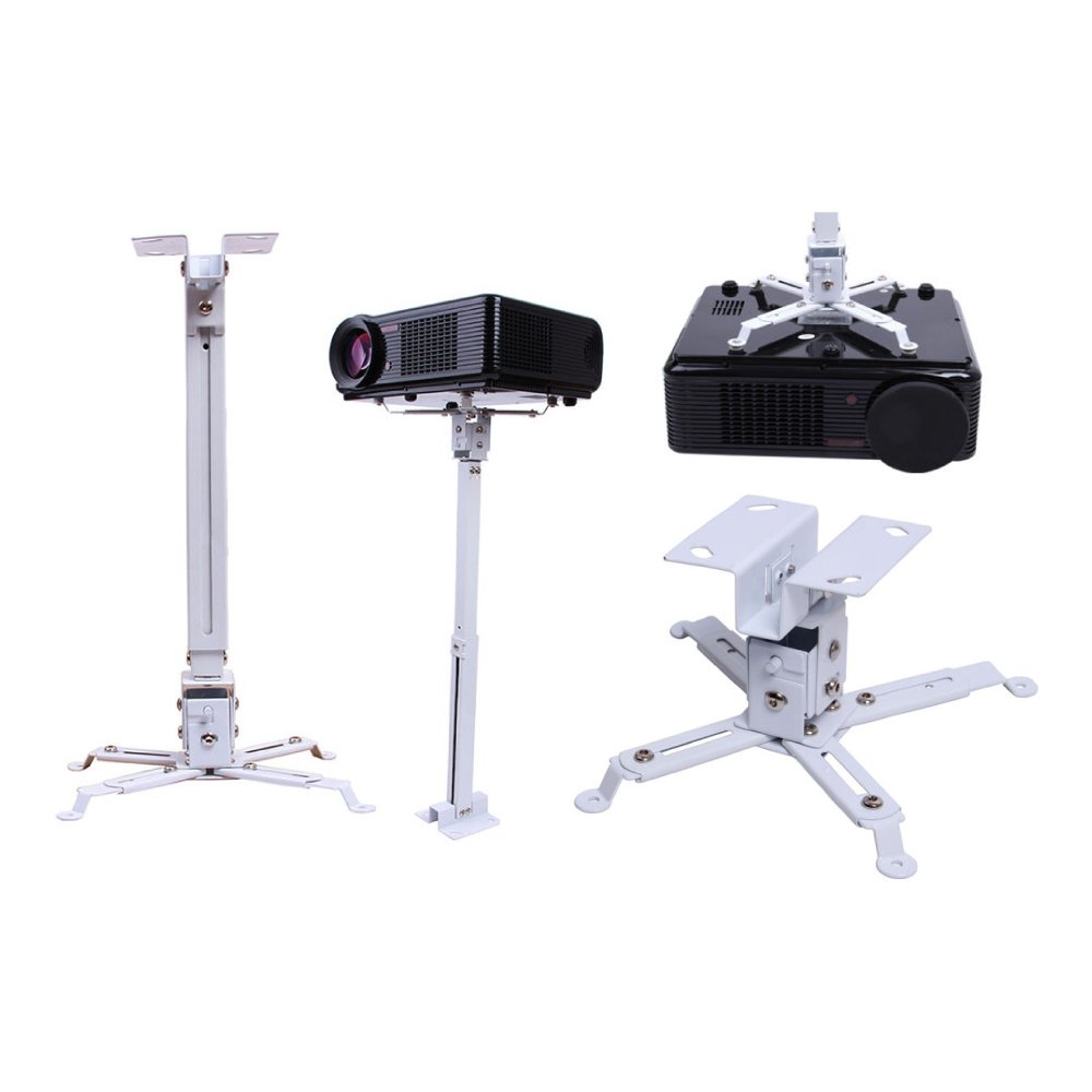 MX Projector Ceiling Mount Stand 2 FT Universal Wall Mount Full Motion Adjustable Wall Bracket Kit for LED, LCD, DLP Projectors Holds Up to 15kg