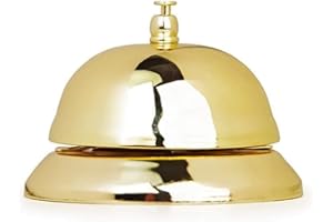 Bohue Golden Hand Pressing Bell Reception Call Bell Desk Call Bell Service Bell Counter Bell Attention Call Ringer for Restaurant Bar Hotel Schools Reception Areas