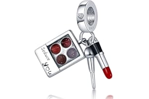 Pandach Ciondolo in Argento Sterling 925 Charm， Perline Intarsio con Zircone Chiaro, Bead Compatibile con Bracciale e Collane Europei da Donna ，Regali da Donna con Perle