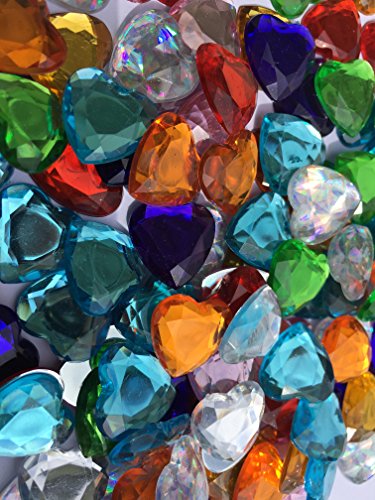 100 Stück glitzernde Strasssteine selbstklebend Deko Herzen 16mm bunt basteln Gltzersteine Schmucksteine Strass Steine zum Verzieren Dekoration Liebe von CRYSTAL KING - 2