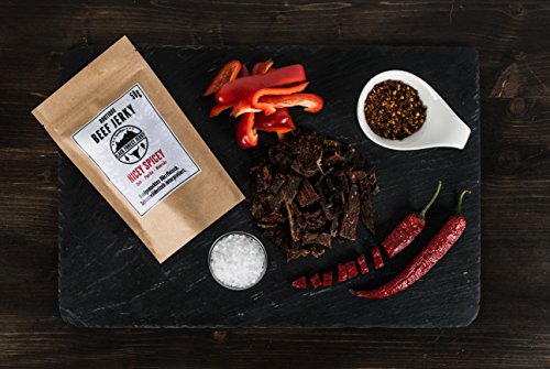 Black Forest Beef Jerky - Nicey Spicey (3x50g), Handgemacht, Premium Trockenfleisch, Deutsches Weiderind