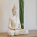 Produktbild Thai Buddha Weiß Statue groß 40 cm Sitzend Buddhafigur Zen Deko-Figur für Garten oder Wohnzimmer