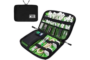 YEICXOH Kabel-Organizer-Tasche, elektronisches Zubehör, Reise-Elektronik-Organizer, Kabelhülle für Powerbank, Kamera, iPad und Speicherkarte (1layer Schwarz)