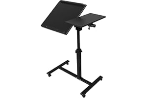 LANTUS Mesa auxiliar ajustable en altura con ruedas, para comer en la cama del sofá, para discapacitados, bandeja de comedor cama médica, tableta médica ajustable, 70 x 44 x 95 cm, color negro