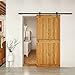 Produktbild hahaemall 8.2 ft/249,9 cm Black Country Barn Holz Stahl Schiebetür Single Hardware Closet Set