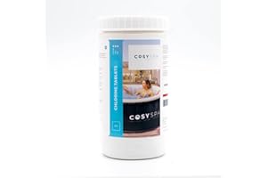 CosySpa Hot Tub Chemicals - Hot Tub Chemical Starter Kit & Cleaning Kit | Hot Tub Test Strips, Bromine Granules, Chemical Floater, Surface Cleaner & More (Chlorine Tablets [1kg])