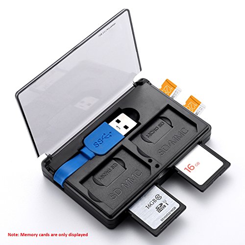 Lector de Tarjetas de Memoria USB 3.0 (T-Flash/MicroSD/MicroSDHC/MicroSDXC/SDHC)-negro