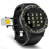 Cikuso F1 Sport Smart Watch mit GPS-Kamera Unterstuetzung Stoppuhr Bluetooth Smartwatch SIM-Karte Armbanduhr Fuer Android IOS Telefon (Schwarz)