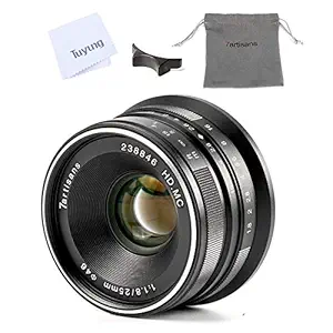 7artisans 25mm F1.8 Manual Focus Lens for Sony E-Mount Cameras Like A7 A7II A7R A7RII A7S A7SII A6500 A6300 A6000 A5100 A5000 EX-3 NEX-3N NEX-3R NEX-F3K NEX-5 NEX-5N - Black