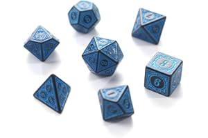 WBZOWRB 7 Piezas Dados De Rol, Dados Dnd, Juego De Dados Poliédricos, Juego De Dados De Calabozos Y Dragones Set De Dados De Juegos De Rol Para Explorador Juego De Rol Rpg (azul)