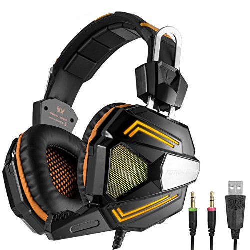 KOTION EACH G5000 Gaming Auriculares Estéreo para Juegos de PC de 3.5mm, Auriculares con Fuertes Bajos, Cómodo