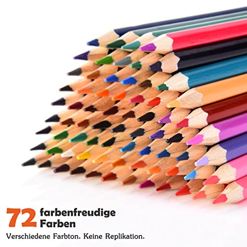 LiSmile 72 Farben Buntstifte Farbstifte -Set für Zeichnen, Skizzieren, Kunst und Erwachsene Malbücher, Perfektes Geschenk Für Hobbykünstler und Kinder - 2