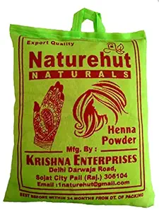 Naturehut Naturals 100% Natural Henna Rajasthani Mehandi Powder for Hair and Hand (1 KG)
