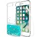 Produktbild LeYi Hülle iPhone 7 Plus/iPhone 8 Plus Glitzer Handyhülle mit HD Folie Schutzfolie,Cover TPU Bumper Silikon Treibsand Clear Schutzhülle für Case iPhone 7 Plus Handy Hüllen ZX Turquoise
