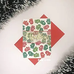 'Merry Christmas' Handcrafted Greeting Card (10.5 X 14.8 cm) with Envelope