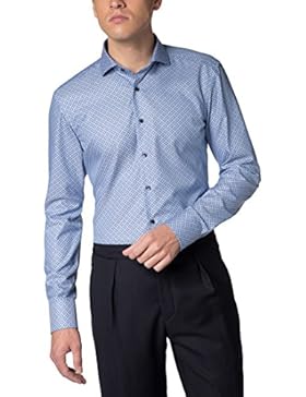 ETERNA Langarm Hemd SLIM FIT Fischgrat bedruckt