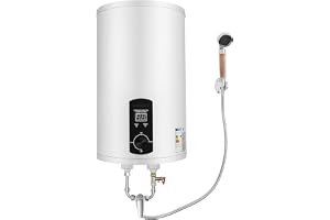 Elektrisk varmvattenberedare 2 kW - digital vertikal varmvattenberedare - med LED-skärm handdusch - för kök, badrum och husvagn - 50 l