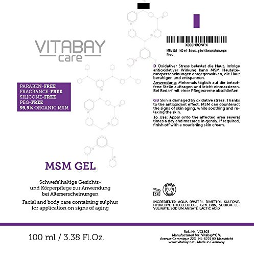 MSM-Gel Sensitive für Körper- und Gesichtspflege mit reinem MSM | Vegan, ohne Silikone | Dermatologisch getestet | Ideal bei Unreinheiten, Pickeln und Mitessern | Unterstützt den Abbau von Pigment- und Altersflecken (100 ml) - 2