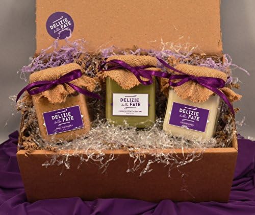 GIFT HAMPER - 3 SICILIAN CREAMS: Pistachios cream of Sicily + Sicilian Almonds cream + Sicilian Lemons cream (200 gr each)
