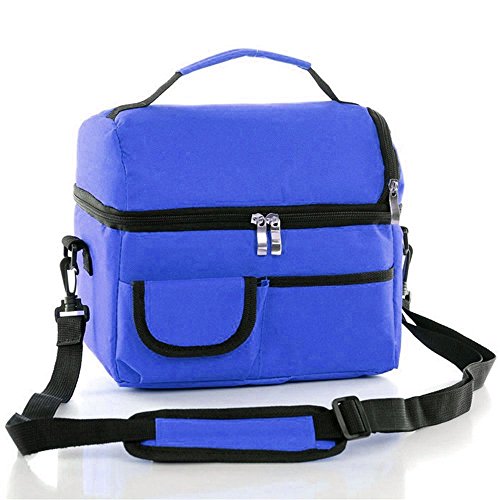 zooron Multifunktional Langlebige doppelte Dicke Ice Pack 600D Oxford Wasserdicht Isolierter 8L Großer wiederverwendbar Kühler Fresh Lunchpaket Frozen oder Warm Handtasche Tragetasche für Outdoor Arbeit, Reisen, Picknick, Camping, Wandern