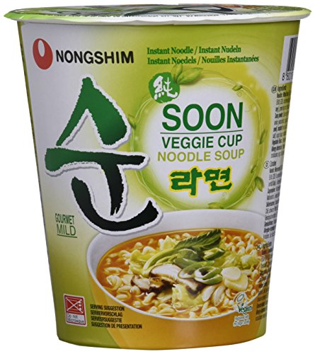 Nong Shim Fideos Instantáneos en Vaso, Vegano - 12 Unidades