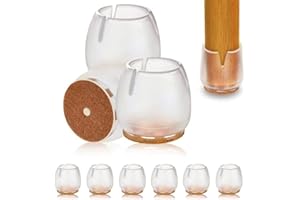 AISHOW 24 Pièces Chaise Casquettes 20mm-30mm Protection Pied de Patin Chaise Silicone Protection Plaquettes de Pieds de Meubles Chaise Jambe Caches Protecteurs de Sol pour Pieds Ronds