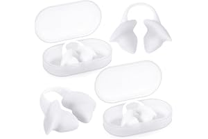ZQUKAMZ 2Pcs Swimming Nose Plugs Silicone Waterproof Painless Swim Nose Clip with Storage Box for Adults Kids Men Women Beginners